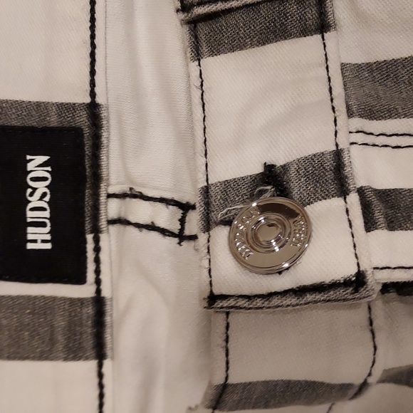 NWOT Women's Hudson Washed 'Barbara High Waisted Skinny Jeans Size 30 Striped - Picture 2 of 9